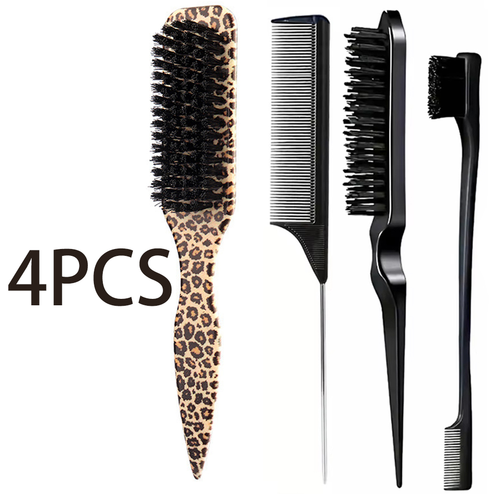 4Pc Boar Bristle Slick Back Ha - Brush Bristle Set review and price