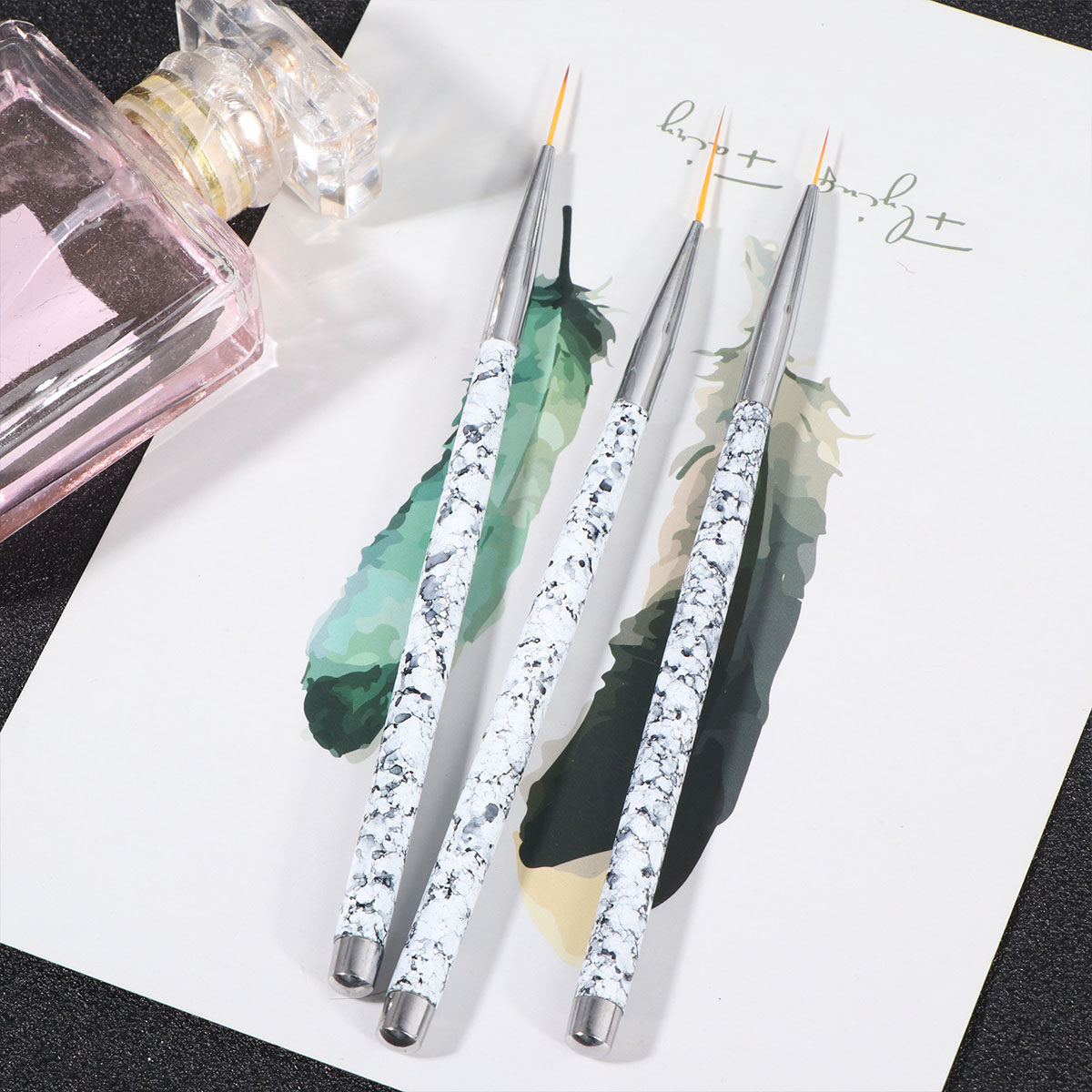 3Pcs Nail Art Brush Set Fine L - Brush Bristle Set review and price